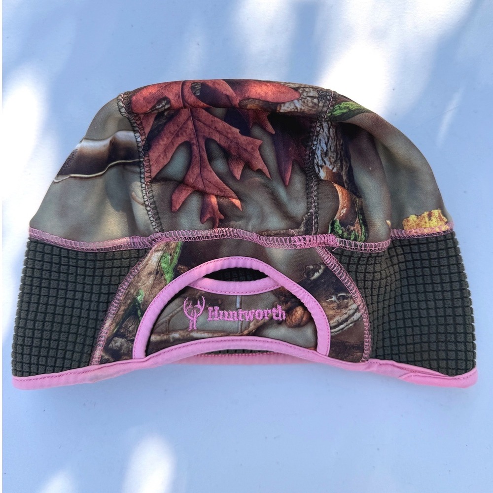 HUNTWORTH Beanie Hat Womens OakTree EVO Knit Cap Pink Camo Skull Ponytail Hole‎